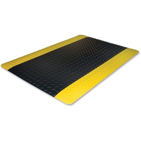 Genuine Joe Genuine Joe Anti-Fatigue Floor Mat, Beveled Edge, 2ft x3ft , Black/Yellow GJO70363